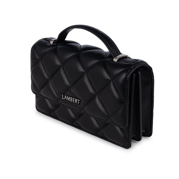 Lambert Andrea Black Vegan Leather Quilted Women's Bag - Picture 7 of 7